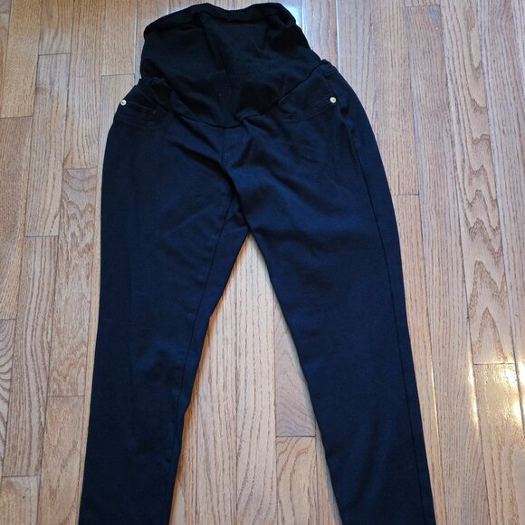 Womens Maternity Size Small A Pea in the Pod Black leggings with pockets - Picture 1 of 5